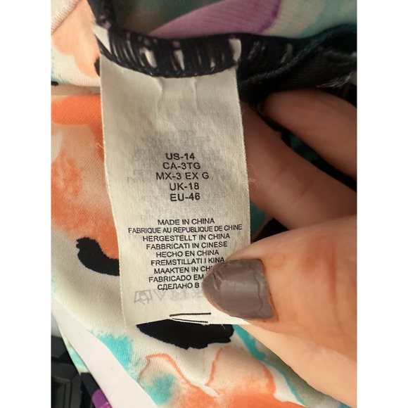 VTG Maxine Of Hollywood 14 Retro Inspired Floral One Piece Bathing Suit Pinup - Picture 8 of 12